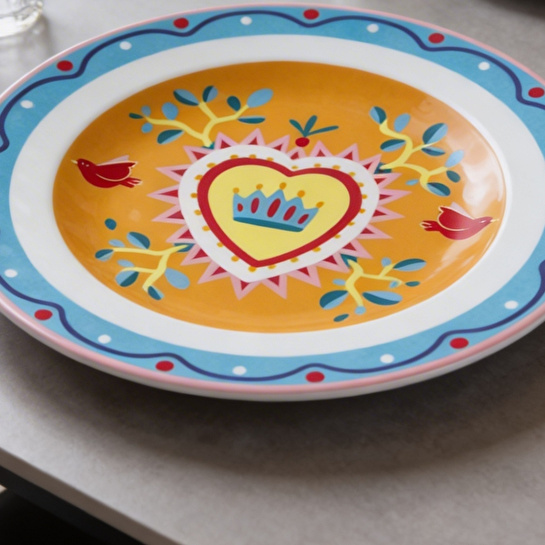 Baci Milano Mamma Mia 6'lı Kalp Desenli Tabak Seti 21,5 cm