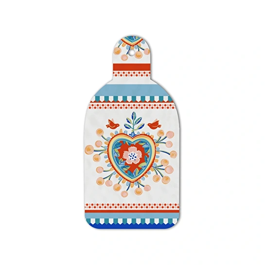 Baci Milano Mamma Mia Kalp Desenli Kesme Tahtası 16,5 cm x 34,5 cm