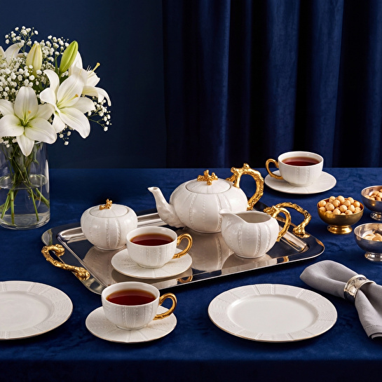 Weimar Royal Pumpkin 21 Parça Pasta Takımı Beyaz