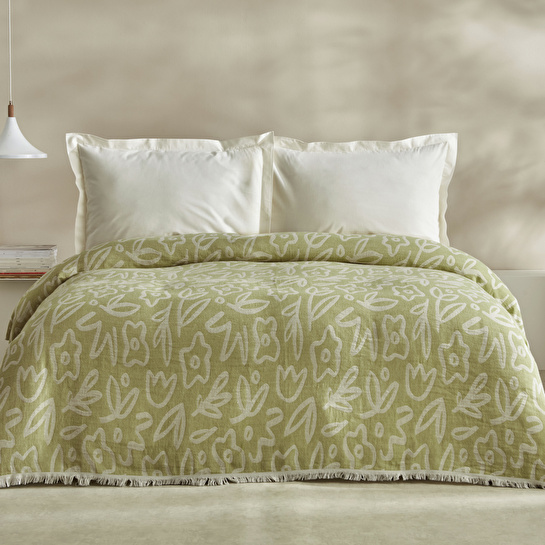 Karaca Home Bouquet Çİft Kişilik Müslin Pike Yeşil