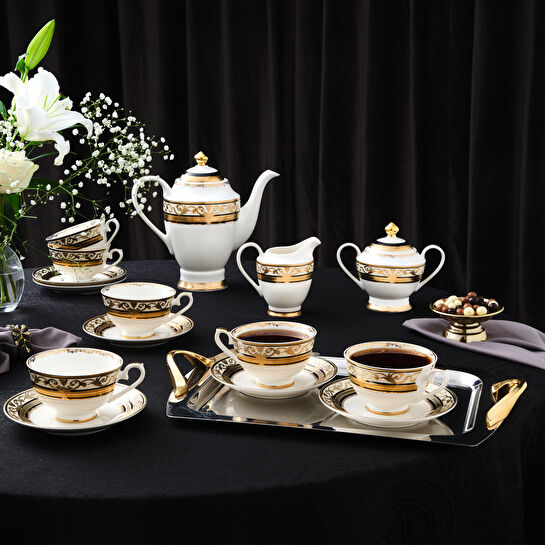 Weimar Carla Of Bavaria 15 Parça Çay Seti Siyah