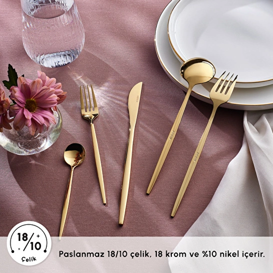 Karaca Orion Gold 6 Kişilik 30 Parça Çatal Kaşık Bıçak Takımı