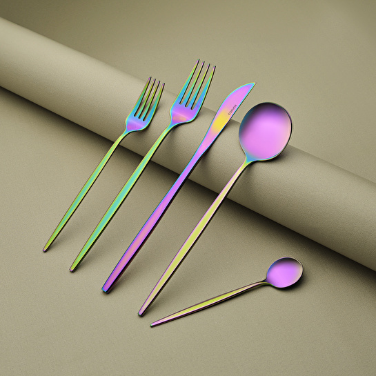 Karaca Orion Çok Renkli 6 Kişilik 30 Parça Çatal Kaşık Bıçak Takımı