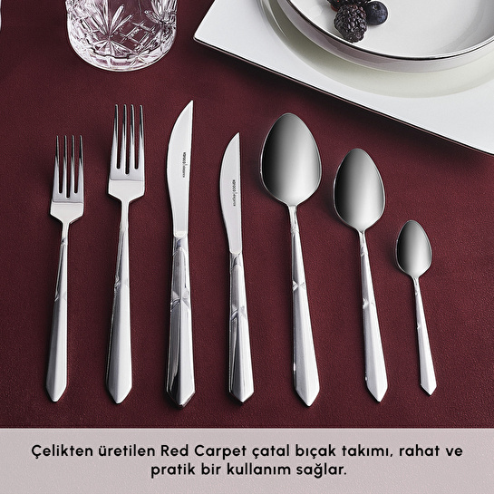 Karaca Red Carpet Collection Elegance New Diamond Platin 12 Kişilik 84 Parça Çatal Kaşık Bıçak Takımı