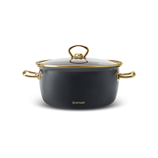 Emsan Nostalji Emaye Kızartma Tenceresi Antrasit