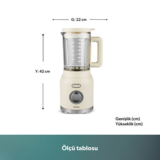 Homend Artfood 4925h Profesyonel Blender Krem 1200W