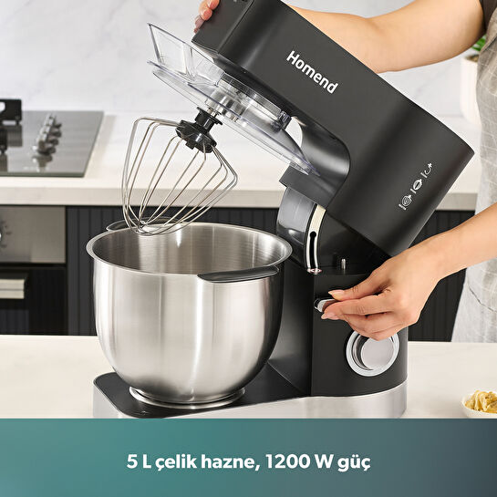 Homend Artfood 3025h Hamur Yoğurma Makinesi Siyah 1200W 5,5L
