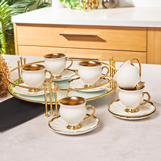 Emsan Exclusive Beyaz 6 Kişilik Kahve Fincan Takımı 90 ml