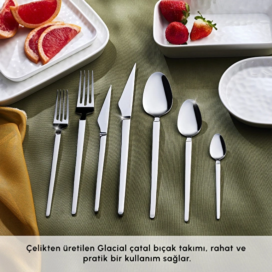 Karaca Elegance Glacial Platin 12 Kişilik 84 Parça Çatal Kaşık Bıçak Takımı