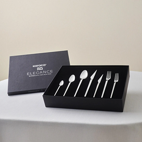 Karaca Elegance Glacial Platin 12 Kişilik 84 Parça Çatal Kaşık Bıçak Takımı