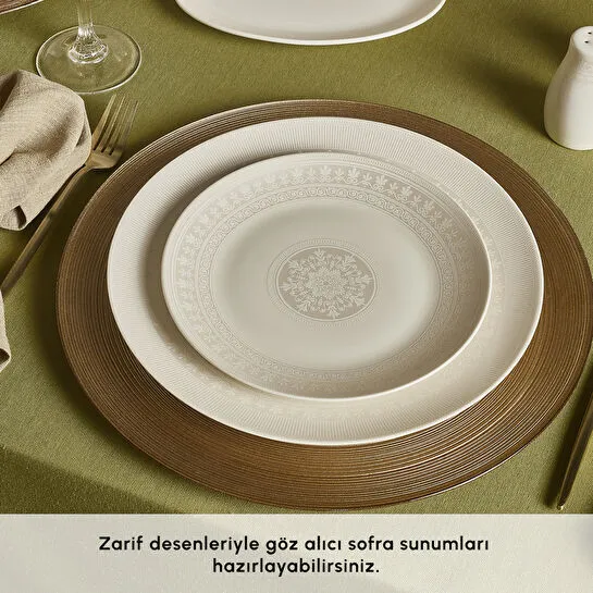 Karaca Forever Bone Artiste 53 Parça 12 Kişilik Yemek Takımı