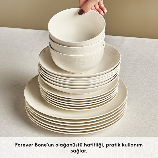 Karaca Forever Bone Artiste 53 Parça 12 Kişilik Yemek Takımı 