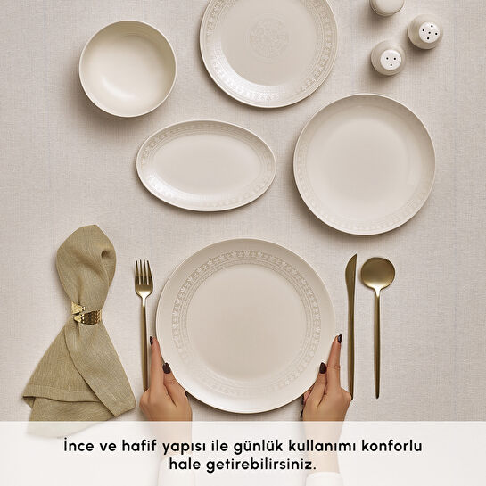 Karaca Forever Bone Artiste 53 Parça 12 Kişilik Yemek Takımı 