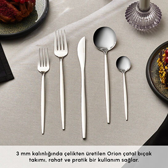 Karaca Orion Platin 6 Kişilik 30 Parça Çatal Kaşık Bıçak Takımı