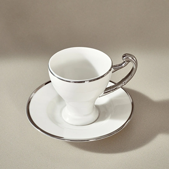 Karaca Serpil 6 Kişilik Kahve Fincan Takımı Platin 100 ml