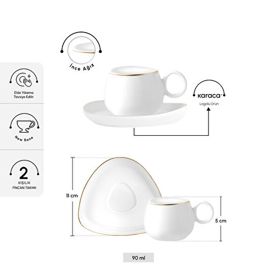 Karaca Streamline Tribe 2 Kişilik Kahve Fincanı 90 ml