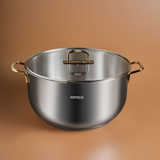 Karaca Maçka Çelik Tencere 34 Cm Gold 