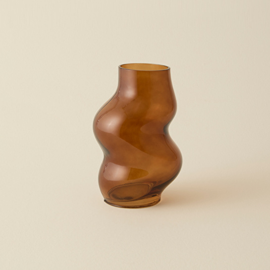 Karaca Home Amorf Vazo Amber 29,5x11,5 cm