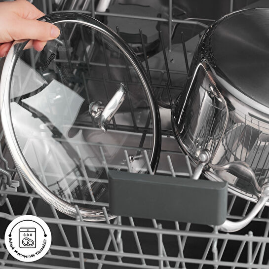 Karaca Plasma Steel 3Ply İndüksiyon Tabanlı Çelik Pilav/Karnıyarık Tencere 30 Cm