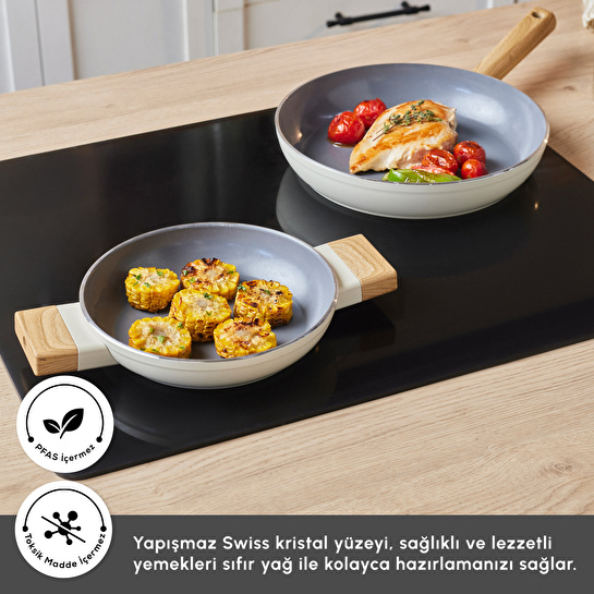 Karaca x Refika Swiss Crystal Creamy Wood Tava Sahan Set