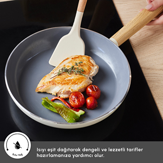 Karaca x Refika Swiss Crystal Creamy Wood Tava Sahan Set