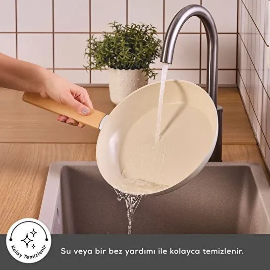 Karaca x Refika Swiss Crystal Creamy Wood Tava Sahan Set