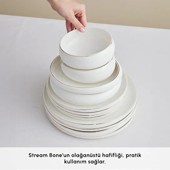 Karaca Stream Bone Astro 53 Parça 12 Kişilik Yemek Takımı Gold