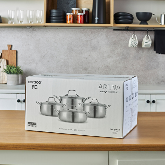 Karaca Arena 8 Parça Çelik Tencere Seti