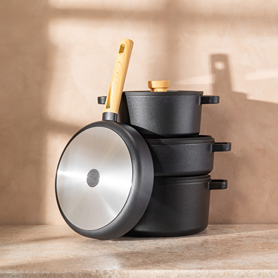 Emsan Signature Alüminyum Döküm 7 Parça Tencere Seti Siyah