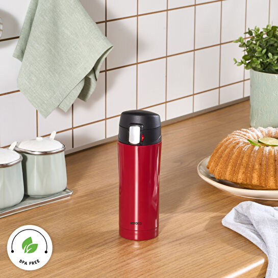 Karaca Pluton Çelik Sızdırmaz Termos Kırmızı 350 ml