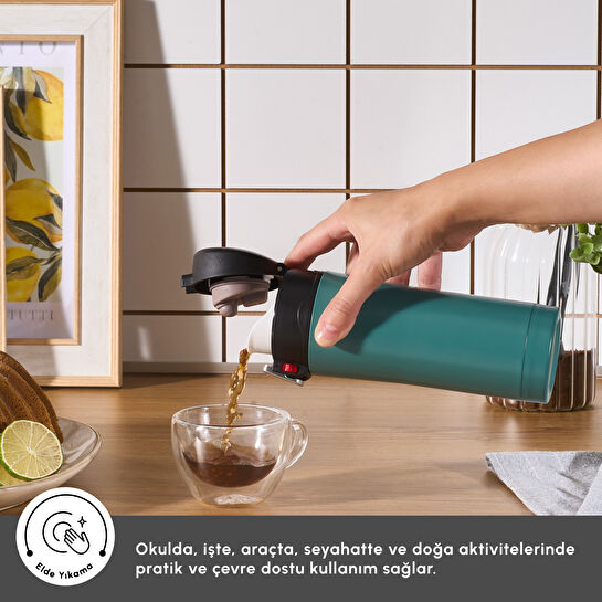 Karaca Pluton Çelik Sızdırmaz Termos Çağla Yeşili 350 ml