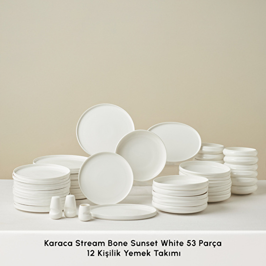 Karaca Stream Bone Sunset White 53 Parça 12 Kişlik Yemek Takımı