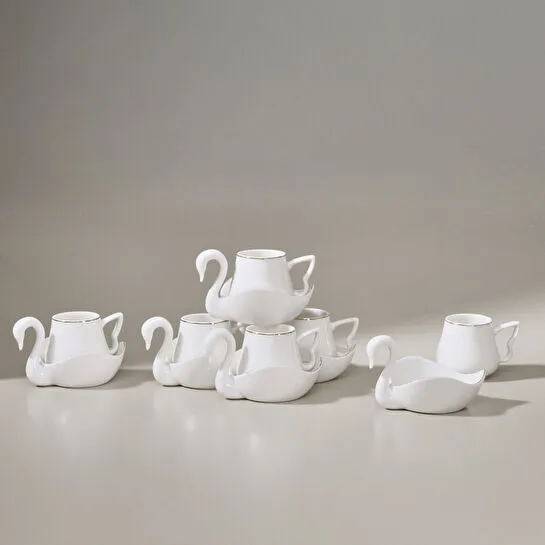 Karaca Swan 6 Kişilik Kahve Fincan Takımı 90 ml