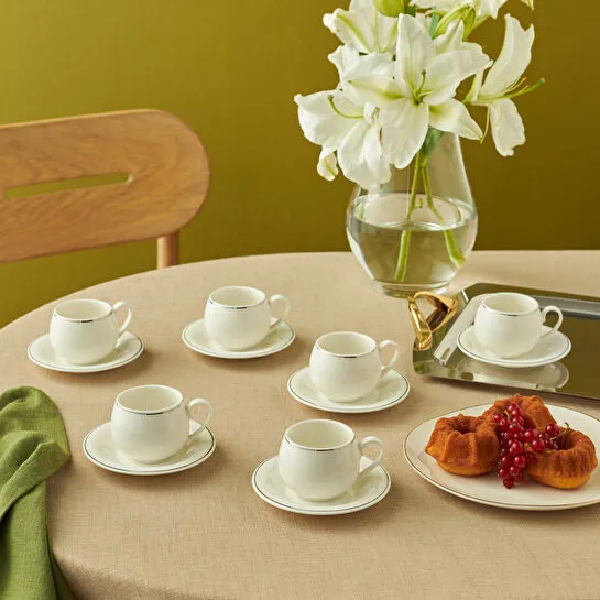 Karaca Adile 6 Kişilik Double kahve Fincan Takımı 130 ml