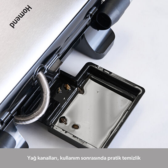 Homend Grilliant 1366H Inox Gövdeli Çıkarılabilir Döküm Plakalı Tost ve Izgara Makinesi