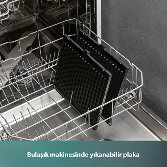Homend Grilliant 1366H Inox Gövdeli Çıkarılabilir Döküm Plakalı Tost ve Izgara Makinesi