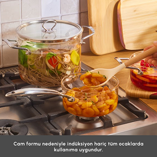 Karaca Amore 7 Parça Borosilikat Cam Tencere Seti