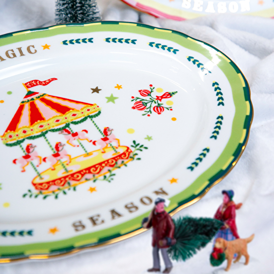 Baci Milano Mamma Mia Atlıkarınca Desenli Yemek Tabağı 28 cm