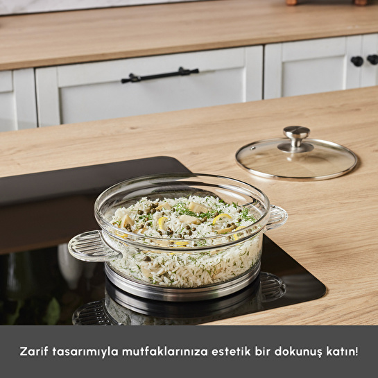 Karaca York Borosilikat Cam Tencere 18 cm