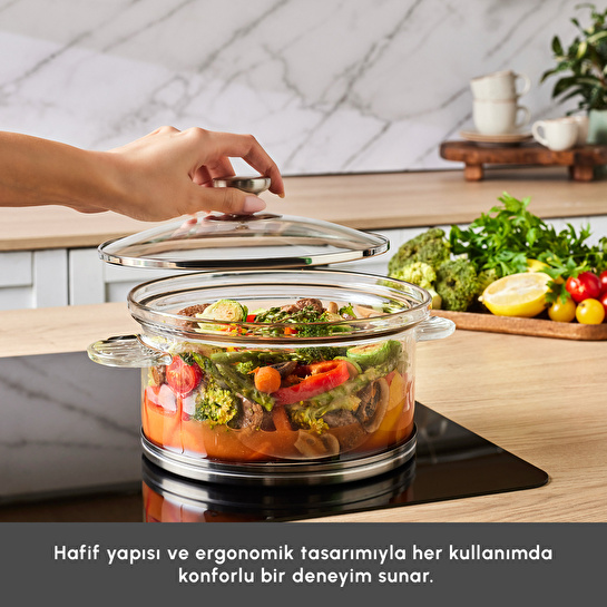 Karaca York Borosilikat Cam Tencere 20 cm