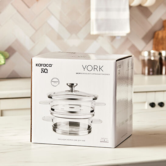 Karaca York Borosilikat Cam Buhar Tenceresi 18 cm