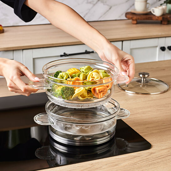 Karaca York Borosilikat Cam Buhar Tenceresi 18 cm