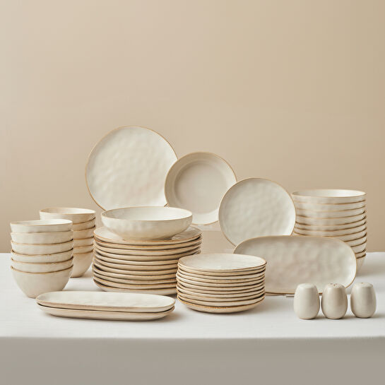 Karaca Earth Collection Aria 55 Parça 12 Kişilik Yemek Takımı Bej