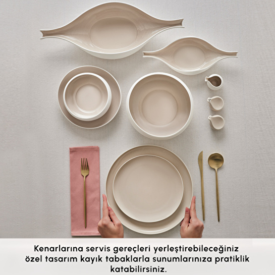 Karaca Earth Collection Clay 55 Parça 12 Kişilik Yemek Takımı Bej