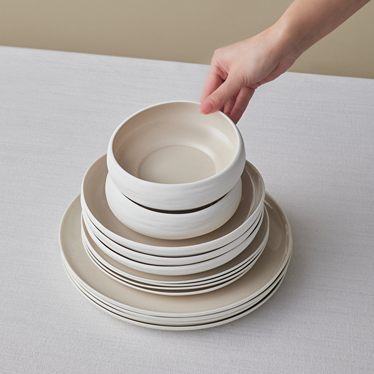 Karaca Earth Collection Clay 55 Parça 12 Kişilik Yemek Takımı Bej