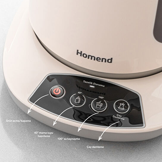 Homend Royaltea 1757H Konuşan Çay Makinesi Beyaz