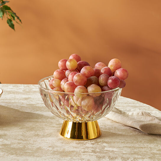 Karaca Home New Year Yılbaşı Samba Dekoratif Meyvelik 17,5 x 11,5 cm Gold