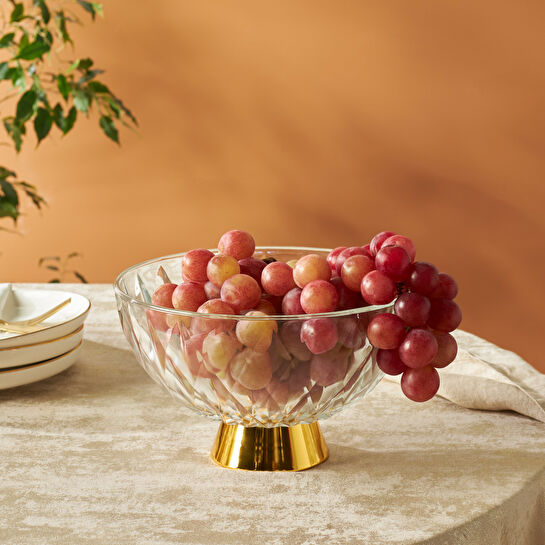 Karaca Home New Year Yılbaşı Samba Dekoratif Meyvelik 22,5x13,5 cm Gold