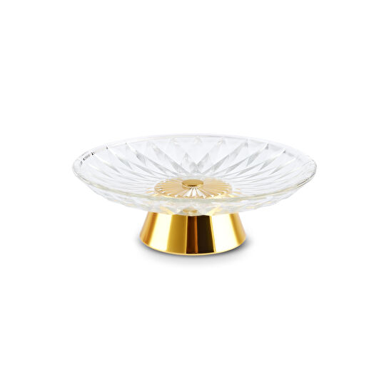 Karaca Home New Year Yılbaşı Samba Dekoraif Servislik Gold 20x6,5 cm