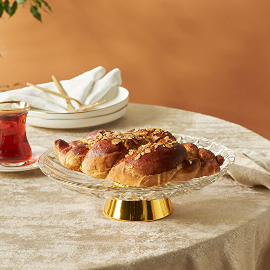 Karaca Home New Year Yılbaşı Samba Dekoratif Servislik Gold 25x7 cm